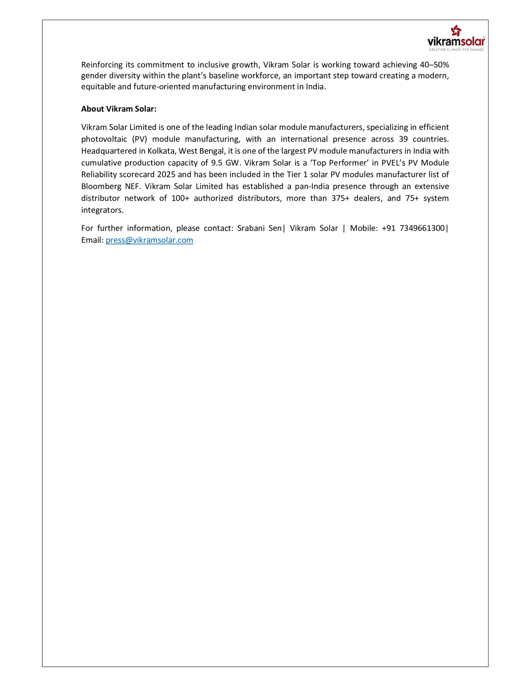 Vikram Solar Commissions Advanced 5 GW Vallam Plant, Boosts Total Capacity to 9.5 GW - httpsnsearchives.nseindia.comcorporateVSLCS_26112025104133_VSLPressrelease2611.pdf Pg 3